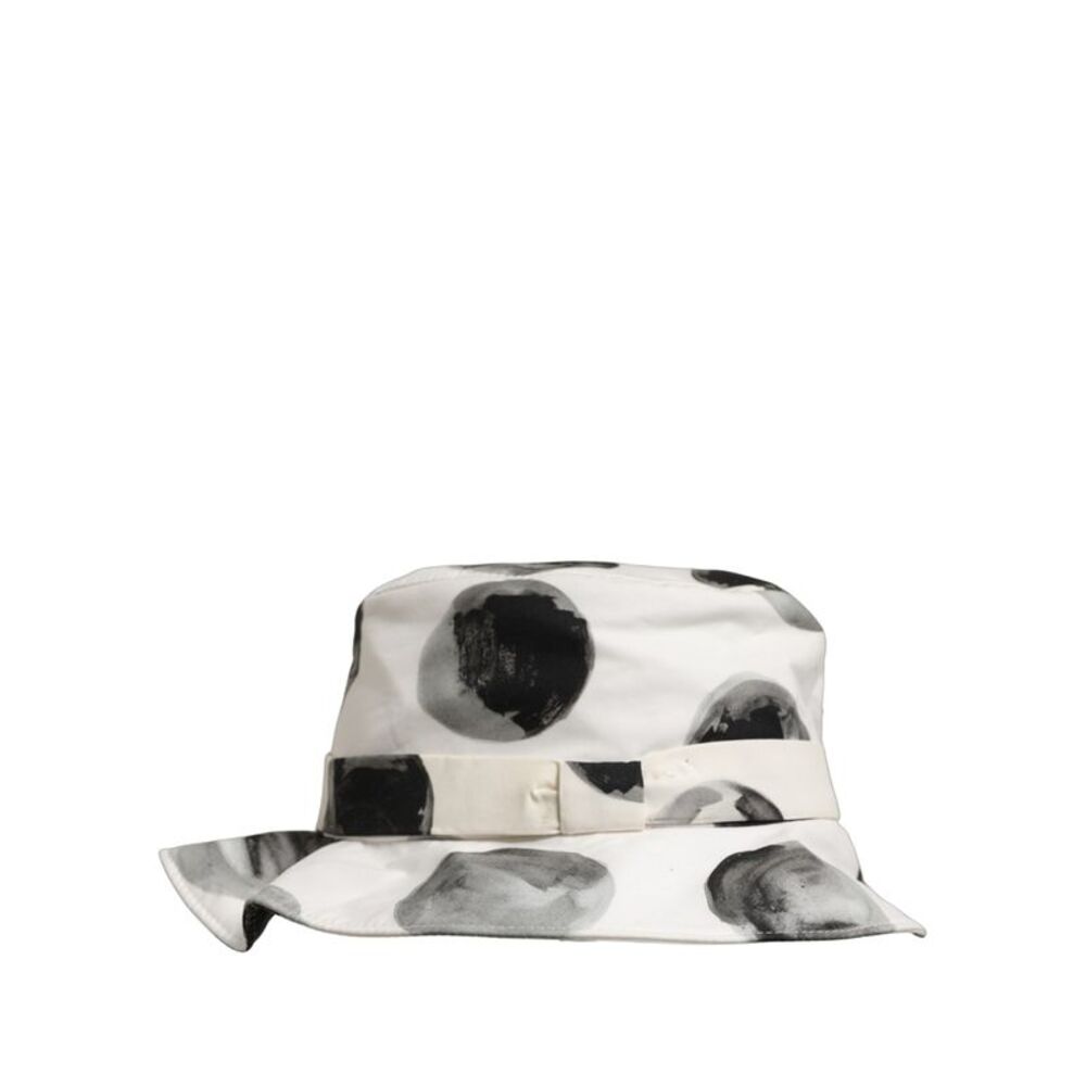 Dolce & Gabbana White Cotton Big Polka Dot Pattern Bucket Women's Hat